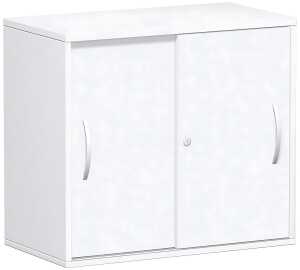 Anstell-Schiebetürenschrank 2 OH mit Standfüßen, Weiß, Flex