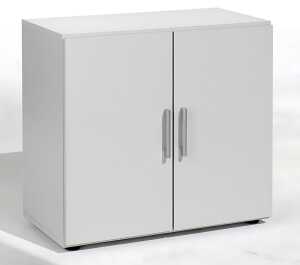 Flügeltürenschrank 2 OH Flex m.Justierfüßen Lichtgrau/Lichtgrau