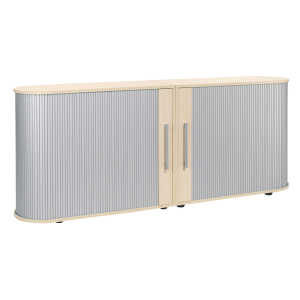 Sideboard 2 OH Flex mit Standfüßen silber/Ahorn