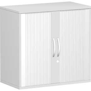 Querrolladenschrank 2 OH mit Standfüßen, Lichtgrau, Flex