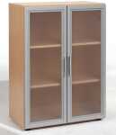 Flügeltürenschrank mit Glastür 3 OH 80 cm...