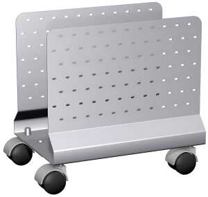 CPU-Halter f. Flex mobil, 4 Rollen, silber, Lochblech, 160-260x360x350