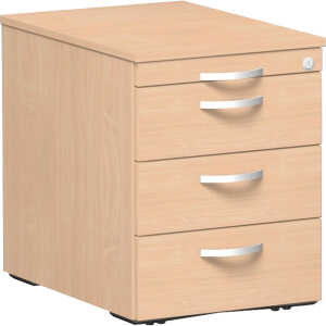 Rollcontainer Flex 438 x 565 x 600 mm 4 Schubladen buche