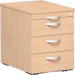 Rollcontainer Flex 438 x 565 x 600 mm 4 Schubladen buche