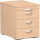 Rollcontainer Flex 438 x 565 x 600 mm 4 Schubladen buche