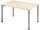 Schreibtisch B1200xT800mm Ahorn/weißalu, 4-Fuß Flex