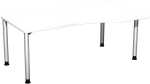 Schreibtisch rechts weiß/weißalu 4-Fuß...