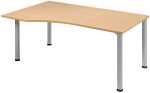 Schreibtisch links Buche/weißalu 4-Fuß Flex,...