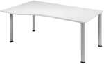 Schreibtisch links Lichtgrau/weißalu 4-Fuß...