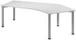 Schreibtisch 135° rechts, lichtgrau/ weißalu,...