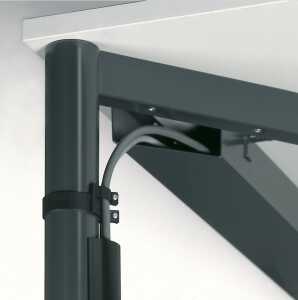 Kabelkanal 800 Befestigung an Tisch- platte, silber