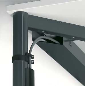 Kabelkanal 1200 Befestigung an Tisch- platte, silber