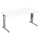 Arbeitstisch C-Fuß Flex weiß/silber, höhenverstellbar