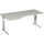 PC-Tisch links Lichtgrau/Silber C-Fuß Flex, BxT: 1800x800/1000mm