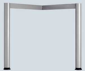 Schreibtisch 135° links Ahorn/Silber, C-Fuß Flex