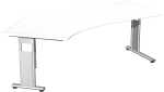 Schreibtisch 135° links weiß/silber,...