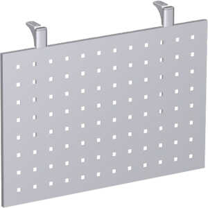 Sichtblende gelocht Silber Tischbreite 800, C-Fuß Flex