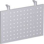 Sichtblende gelocht Silber Tischbreite 800, C-Fuß Flex