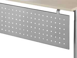 Knieraumblende 1600 für Schreibtisch Flex, silber, gelocht