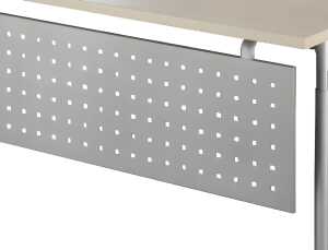 Knieraumblende 1800 für Schreibtisch Flex, silber, gelocht