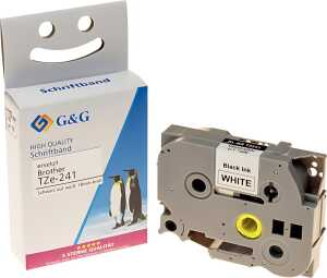 Premium Schriftband komp. zu Brother TZe-241, schwarz auf weiß