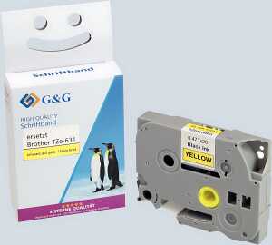 Premium Schriftband komp. zu Brother TZe-631, schwarz auf gelb