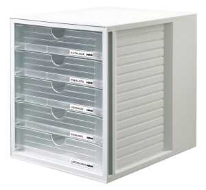 Schrankset transparent/klar A4 5 Schübe geschlossen