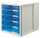 Schrankset transparent/blau A4 5 Schübe geschlossen