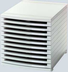 Schubladenbox CONTUR lichtgrau B4 10 Schübe offen