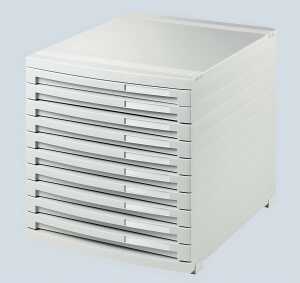 HAN Schubladenbox CONTUR - A4/B4/C4, 10 geschlossene Laden, lichtgrau