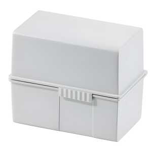 Karteibox A6 quer f.400 Karten lichtgrau 165x95x143mm