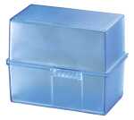 Karteibox A8 quer transluzentblau für ca. 200 Karten...