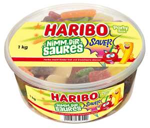 Haribo Nimm Dir Saures 1 KG Party Box Saure Fruchtgummi Mischung