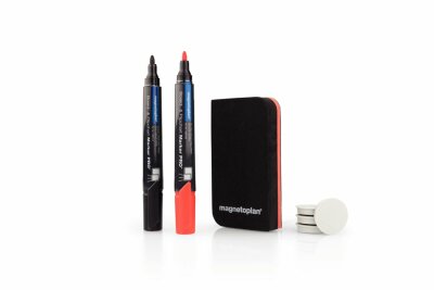 Whiteboard Starter-Kit, Tafellöscher, 2 Whiteboard- und Flipchartmarker in