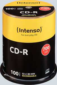 Rohling CD-R 80 Min. 700MB, 52x, 100er Cakebox