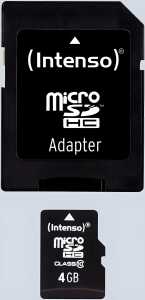 Micro-SDHC Speicherkarte 4GB 10MB/s Class 10, mit SD-Adapter