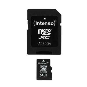 Micro-SDHC Speicherkarte 64GB 10MB/s Class 10, mit SD-Adapter