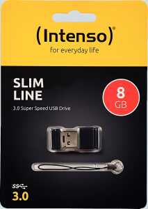 Speicherstick Slim Line USB 3.0 schwarz, Kapazität 8GB