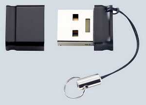 Speicherstick Slim Line USB 3.0, 128GB, schwarz