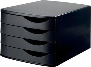 Schubladenbox Re-Solution matt schwarz 4 Schübe geschlossen