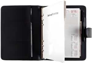 Bind Systemplaner A5 Lederimitat sw ohne Kalender, mit Druckknopf