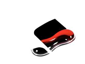 Duo Gel-Mauspad, schwarz/rot, mit spezieller Handgelenkauflage