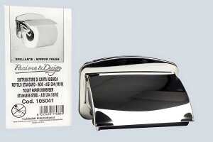 Toilettenpapierhalter mit Deckel für alle Kleinrollen, Edelstahl