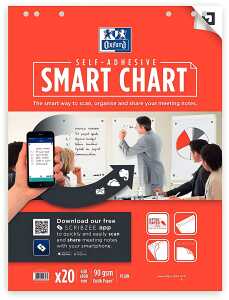 Flipchartblock, 60x80cm, blanco, selbstklebend, 20 Blatt, 90g/qm