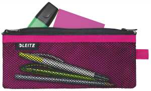 LEITZ Traveller ZipBeutel WOW M pink 21x85cm 2 Fächer 1xblickdicht