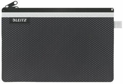 LEITZ Traveller Zip-Beutel WOW L schwarz 26 x 15 cm 2 Fächer 1 x blickdicht