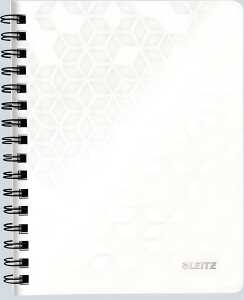 LEITZ Collegeblock WOW A4 PPEinband liniert weiß spiralgebunden