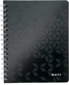 LEITZ Collegeblock WOW A4 PPEinband liniert schwarz spiralgebunden