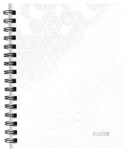 LEITZ Collegeblock WOW A4 PPEinband kariert weiß spiralgebunden