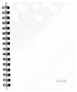LEITZ Collegeblock WOW A5 PPEinband liniert weiß spiralgebunden